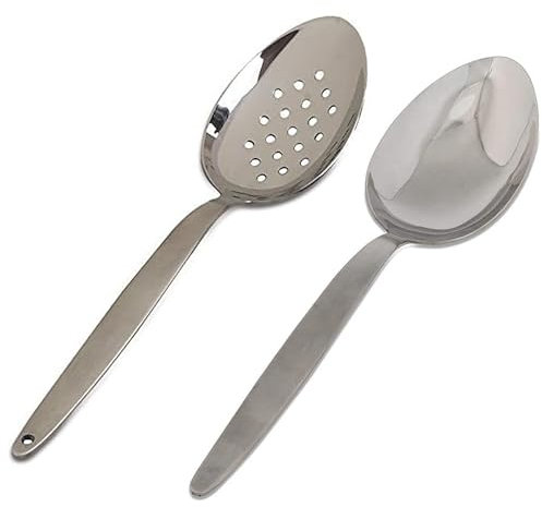 BNAZIND Gray Kunz Spoon Set | 18/10 Stainless Steel Plating | 9 Inch Basting Spoon | Pack of 2