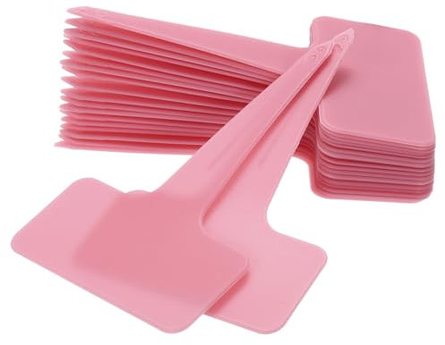 sourcing map 100 etichette per piante da 10 cm, grandi etichette a T da giardino per aiuole, vasi e verdure, rosa