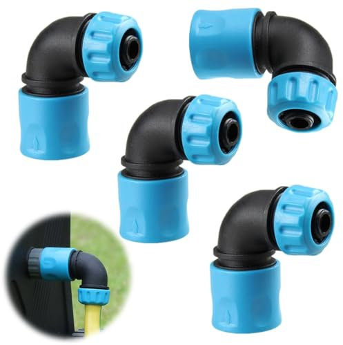 IKOPFLN 2 Pezzi Abs 12,5 Mm (1/2 Pollici),Attacco Rapido Acqua,Raccordi Per Tubi Irrigazione,Attacco Rapido 90° Con Manopola Per Tubo Di Lavaggio Auto Per Irrigazione Giardino