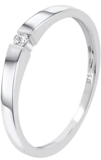 Time RoaD Anillo Mujer Minimalista con Diamante Oro Blanco 9K de 375 ml