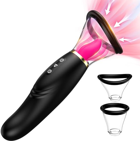 Sucking Vibrator Sex Toys for Women - Tongue Vibrators Women Sex Toy for Clitoral Nipple with 7 Licking & Scuking Clitoral & 10 Vibration Mode, Removable Cup G Spot Adult Sex for Woman Couples