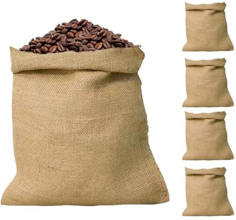 Potatissäckar 5 Stycken 40 x 60 cm Återanvändbar Naturlig Påse | Jutesäckar För Växter för Morötter, Frukt, Växter, Träd, Jord, Sand, Plantering, Förvaring, , Växthus, och
