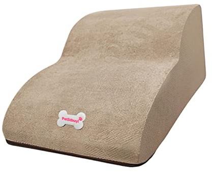 SZLIFE Rampe per Scale per Cani, 2 Gradini, Scale per Animali Domestici, Scaletta per Su Letti Alti, Divani, Poltrone, Cachi