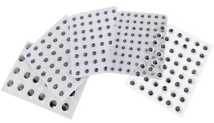 Zerodeko 5fogli Occhi Mobili Neri Rotondi in Plastica Autoadesivi Bulbi Oculari per Bambole Giocattoli Occhi di Bambola Adesivi per Fai da Te Artigianato Forniture per Creazione