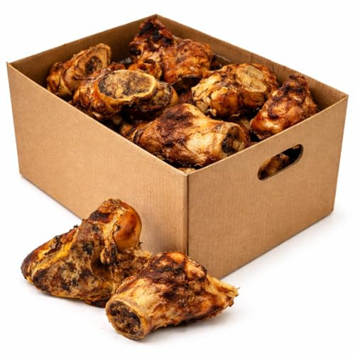 Premium Quality Roasted Beef Knuckle Bones for Dogs, Pack of 12, Long Lasting Natural Rawhide Dog Chew, Single Ingredient, Grain Free, No Artificial Additives, Promotes Dental Health