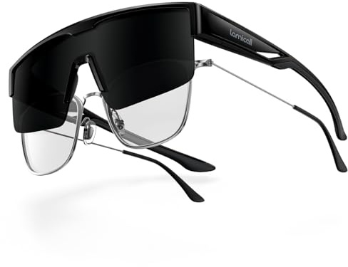 Lamicall Surlunettes de Soleil Polarisées pour Homme et Femme - [25g TR90 Ultraléger] UV400 Protection, Sur Lunettes de Soleil Superposable, Carrée Oversize, pour Conduite, Cyclisme, Sport et Loisirs