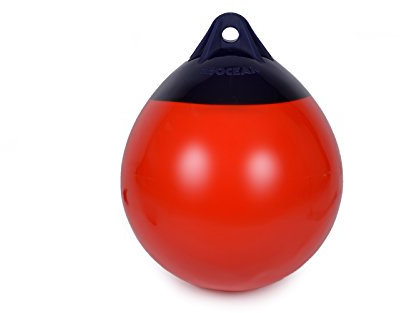 wellenshop Ocean Fender Bootsfender Kugelfender Rund R Serie R1 280 x 380 mm Rot Navy Blau Plastisol PVC Aufblasbar UV-Beständig Rammschutz