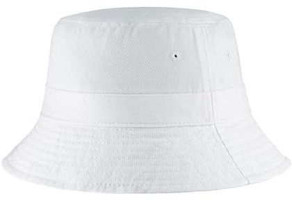 Hot Summer Bucket Hat - Trendy Cotton Sun Hat for Beach, Golf, Fishing - Fun Outdoor Vacation Boonie for Men and Women (White)