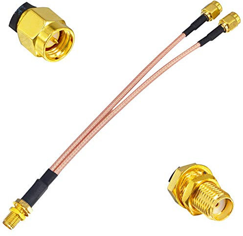 YILIANDUO Adaptador de Antena 4G LTE Cable Divisor SMA Hembra a Doble SMA Cable en Forma de V Macho 15 cm para 4G LTE Router de teléfono residencial Gateway Módem MiFi Hotspot móvil Amplificador