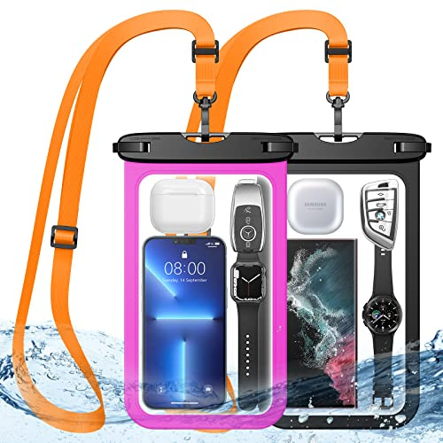HWeggo vattentätt mobiltelefonfodral 10,5 extra stor IPX8 vattentätt mobilfodral med snodd kompatibel med iPhone 16 15 14 13 Pro Max, Samsung S25 S24 Ultra med mera (för de flesta mobiltelefonmodeller