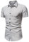 Men's Printed Lapel Short Sleeve Casual Spring and Summer Fashion Men's T Shirt Pocket, White, S