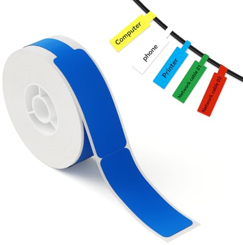 NIIMBOT Blue Cable Labels Maker Tape for D11/D110/D101 Label Maker, 0.49'' x 4.29''(12.5mm x 109mm), Thermal Label Tape for Home Office Labeling Tape Replacement