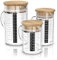 Arendo Set verres doseurs en verre gradué 350 + 500 ml 1000ml (0,35l 0,5l 1l), Récipient à mesurer de cuisine transparent, Pichet en verre borosilicaté, joint en silicone, Pichet mesureur cuisine