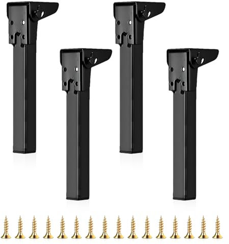 JOLIGAEA 4 Stück Klapptischbeine, 70CM Möbelstützbeine, Faltbare Tischbeine, Metall Schreibtischbeine, Möbelfüße mit Bodenschoner und Schrauben Verfügbar für Schreibtisch Esstisch, Couchtisch, Tisch