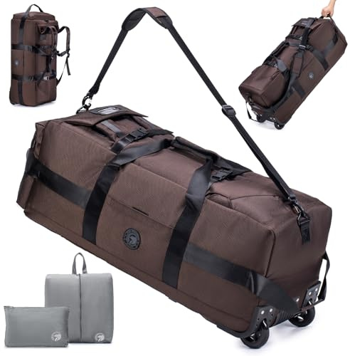 SUCIKORIO Borsone da Viaggio Con Ruote, Impermeabile 3 In 1 Zaino da Viaggio Aereo Bagaglio a Mano con Organizer Viaggio Grande 80L XL Borsa da Viaggio Unisex Weekender per Aereo, Viaggi, Palestra