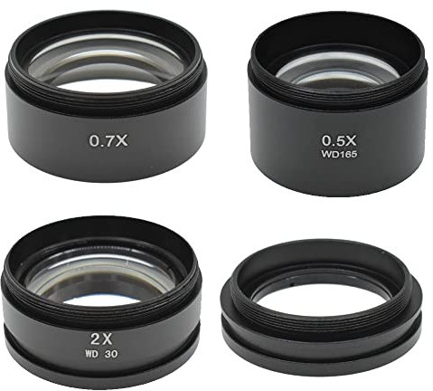 Mikroskop 0,5X 0,7X 2X 1x Binokulares Trinokulares Mikroskop Stereomikroskop Hilfsobjektiv Barlow-Linse Erhöhen Sie den Arbeitsabstand(0.5X 0.7X 1X 2X)