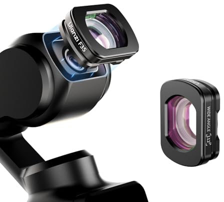 ULANZI F35 Pocket 3 Weitwinkelobjektiv Vorsatzlinsen, 112° Weitwinkelobjektiv kompatibel mit DJI Osmo Pocket 3 Zubehör, Magnetbefestigung/Doppelseitig beschichtet/HD-Optikglas