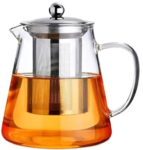 NORMAHN - Théière en verre Borosilicate - Bouilloire à Thé - théière avec Infuseur Amovible - service à thé - 750ml