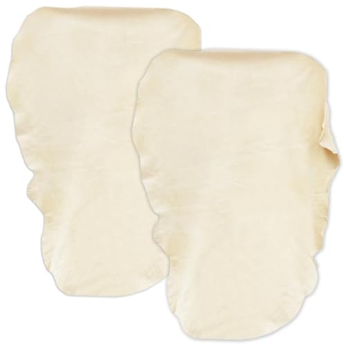 2 Piezas 40 x 60 cm Gamuza Secado Coche, Superabsorbente Gamuza Piel Natural Coche , No Deja Marcas, Reutilizable Trapo Cuero Sin Pelusa, Toalla Secado Coche para Automóviles, Ventanas y Cristales