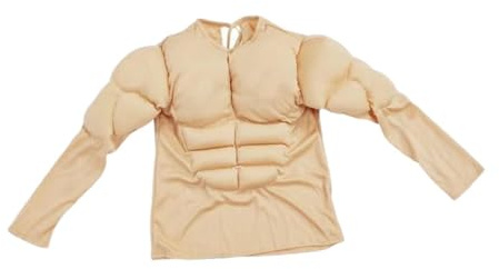 budiniao Pojkars muskeltröja-kostym realistisk vadderad kostym för cosplay-rollspelsevenemang bekväm och bekväm att bära barnkroppsbyggare tygmode cosplay-dräkt pojkar, Beige, M