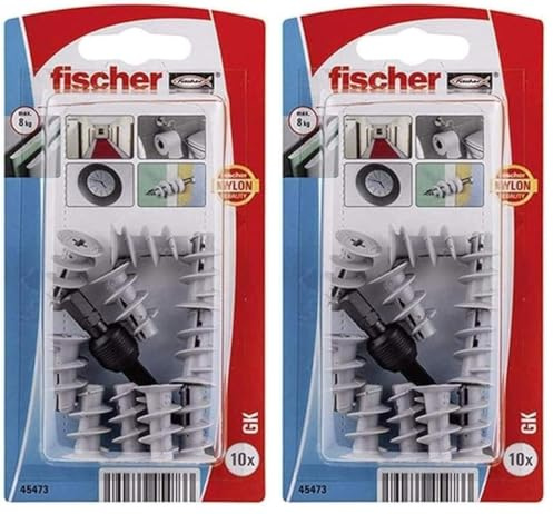 fischer - Tacos Compatibles con Placas de Yeso PLADUR® autoperforantes, 10 unidades (Paquete de 2)
