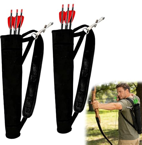GAOUTO 2 Stück Köcher für Pfeile, Bogenschießen Quiver, Pfeil Rucksack Tasche, Hüftpfeile Tasche, Bogensport Zubehör, Köcherhalter für Compound, Recurve, Bogen, Praxis Ziel und Jagd, Schwarz