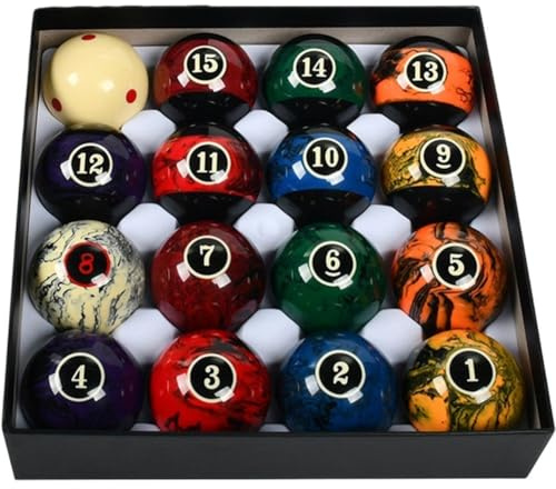 Brxmpn 1set 16 Ball Pool Billiards Set Adult Billiard Balls Pool Table Balls for Game Rooms Clubs Bars and Family Activity Supplies