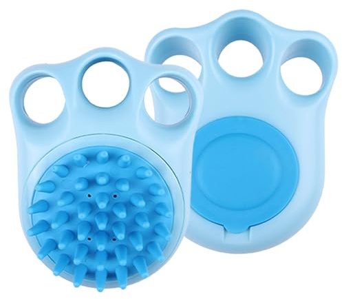 Cepillo de Baño para Mascotas Estropajo Dispensador De Champú Suave | Accesorio Con Cerdas De Silicona Para Ducha De Gatos Para el Baño y Masaje en el Hogar para Gatitos de Pelo Corto y Largo