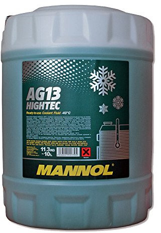 MANNOL 1 x 10L AG13 Antifreeze/Kühlerfrostschutz -40 Grad Ready-Mix Grün