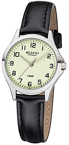 Regent Damen Analog Quarz Uhr mit Leder Armband 12111164