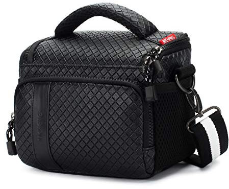MCHENG Stoßfest Wasserdicht PU Leder Kameratasche Camera Case Bag , Schwarz (L)