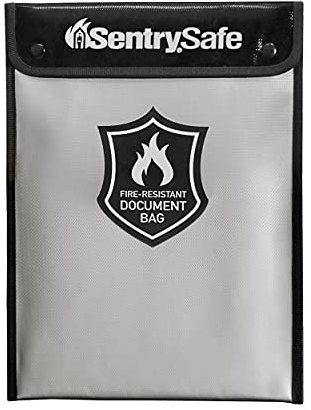 SentrySafe Fire and Water Resistant Bag with Zipper for Documents, 1.5 x 11 x 15, FBWLZ0