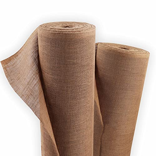 Aquagart Jutetyg 305 g/m² jutematta, trädgårdsjute, jute-tyg för dekoration hem och trädgård, säckvävnad, juteband för växter, vinterskydd, naturligt tyg, rotskydd (50 m jutetyg)