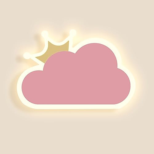 niuniaj Applique Murale Interieur,14W led murale,Applique Murale Moderne Forme de Nuage,Blanc Chaud-Blanc Naturel-Blanc Froid Tricolore,220V lampe murale Chambre Enfant(Rose)