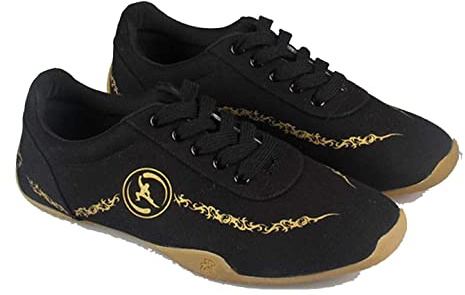 Zapatos De Artes Marciales para Mujeres, Zapatillas De Lona Tai-Chi Zapatillas De Kung Fu Transpirables Zapatillas De Qigong Antideslizantes para Ejercicios De Entrenamiento,Negro,39