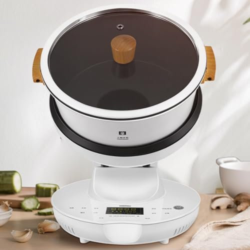 Machine de cuisson entièrement automatique de 8 L, robot culinaire commercial, cuiseur multifonction antiadhésif pour faire sauter, robot de cuisson à écran tactile, rotation automatique à 360 °
