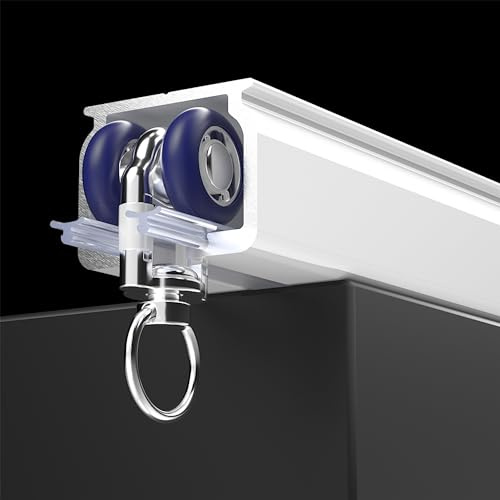 YXHOMME Ceiling Curtain Track Ceiling Mounted Curtain Rail for Curtains, Drapes, and Room Dividers Ceiling or Wall Mount Curtain Track Room Divider-Sliding Curtain Rail for Living room (white, 3m)