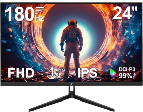 Z-Edge Ecran PC Gaming 24'', IPS Monitor 180 Hz/165 Hz/144 Hz, 1080P, 1ms, FreeSync, Moniteur PC Lunette Ultra Fine, 5000:1, HDMI 2.0& DP 1.4, Inclinaison Réglable, VESA 100 * 100mm (Câble DP Inclus)
