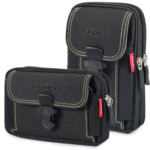 2 Piezas Funda Movil Cinturon,Funda con Clip de Cinturón para Teléfono Cintura Bolsas Teléfono Funda de para Teléfono Celular para Senderismo, Camping