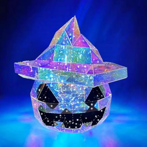Zucca prismatica iridescente, zucca prismatica iridescente a LED, zucca prismatica, luce notturna di zucca prismatica, lampada ornamentale per Halloween, decorazione horror