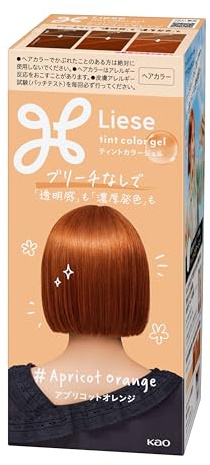 Liese Color Gel Hair Dye, color naranja albaricoque, color naranja japonés, fórmula de gel de alta pigmentación sin blanquear con paquete de tratamiento, Kao Japón