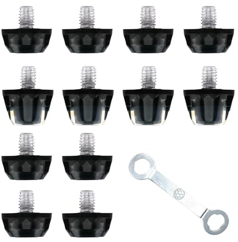 Artanchao 12pcs Crampons de Rechange pour Chaussures de Football, avec clé, TPU, 8 x 6 mm / 4 x 9 mm