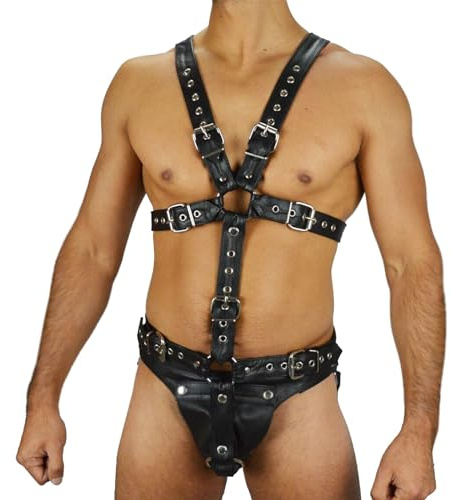 YIOTMOP Men's Body Harness Belt With O Ring Fetish Gay Men Chest Male Harness Leather Lingerie Punk Chest Belt Mens Erotic Costumes Cockring Clubwear For Cosplay Party