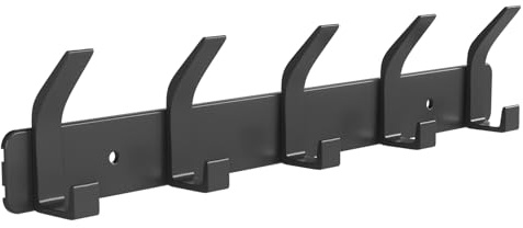 Sarsumir Perchero Pared Negro Perchero Puerta Con 5 Ganchos Para Colgar Abrigos, Sombreros, Ropa, Bufandas