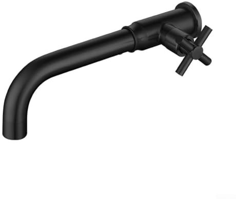 Elegante rubinetto da parete per lavabo in robusto acciaio inossidabile SUS304, perfetto per qualsiasi giardino o piscina (nero)