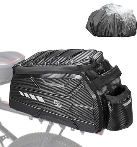 KEMIMOTO Bike Rear Bag EVA Hard Shell, 13L/20L/40L Upgraded Ebike Rear Rack Bag with Waterproof Cover, Bicycle Trunk with Shoulder Strap for Commuter Travel Outdoor