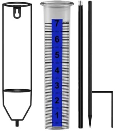 Rain Gauge Outdoor - Rain Gauges Outdoors | Thickened Tube Rainfall Meter With Stake | Accurate Rainfall Measure Gauge For Garden | Rainwater Measuring Meter For Terraces Deck Lawn Fence Yard Farm