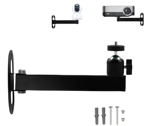 CTXSumTec 7.87 Foldable Projector Wall Mount | Aluminum Alloy | 1/4 Screw Thread | 360° Rotatable | Universal for Mini Projectors, Cameras & DVRs (1/4 Wall Mount)