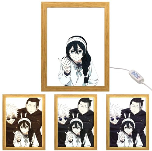 MeYuxg Anime Illuminated Picture Frame, LED Creative Decorative Painting Frame, Gifts for Anime Fans, Brightness Adjustable, Art Decoration for Living Room, Bedroom, Children's Room