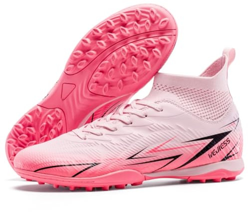 Scarpe da Calcio Unisex TF Interno/Prato Artificiale - Media Alte con Lacci, Maglia Leggera e Traspirante, Tacchetti Antiscivolo
